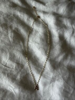 Gold Letter A Necklace - Women's Initial Pendant